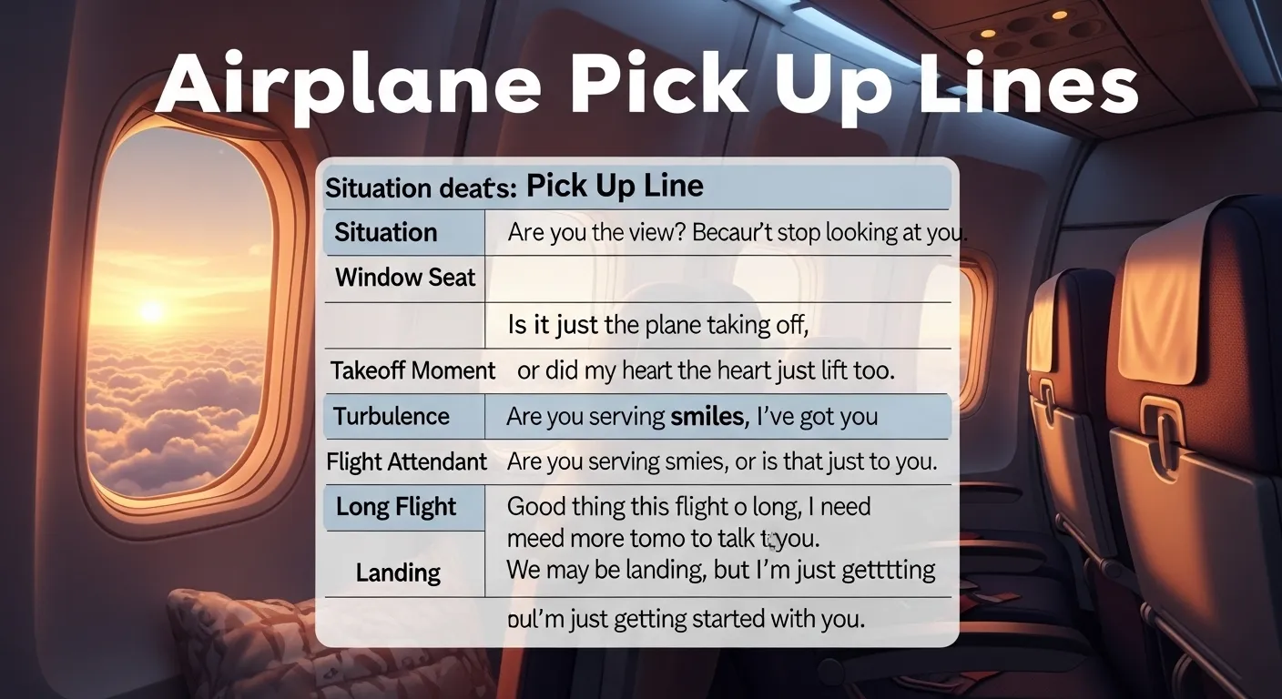 airplane pick up lines