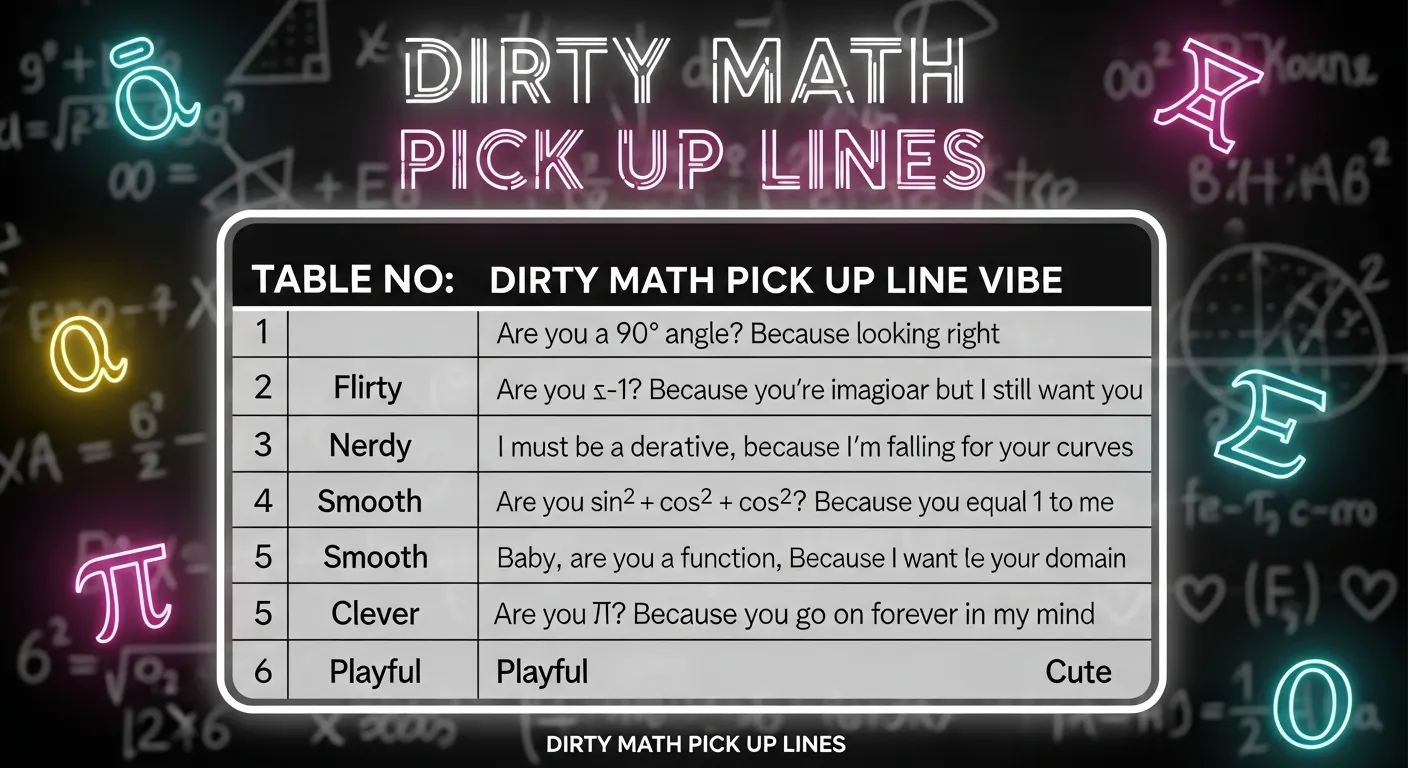 dirty math pick up lines
