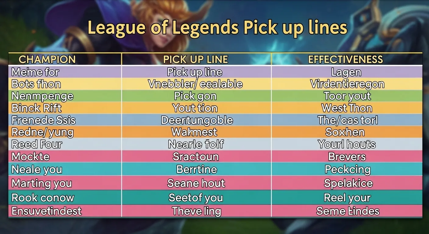 league of legends pick up lines