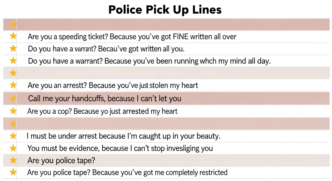 police pick up lines