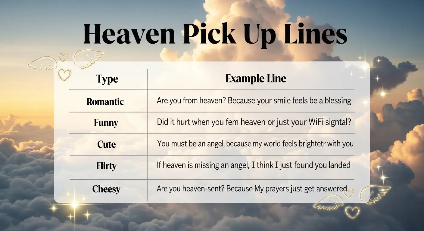 heaven pick up lines