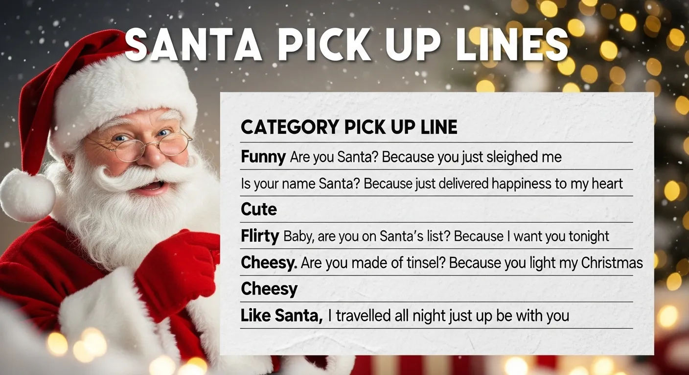 🎅 Santa Pick Up Lines That Sleigh Hearts Instantly ❤️✨
