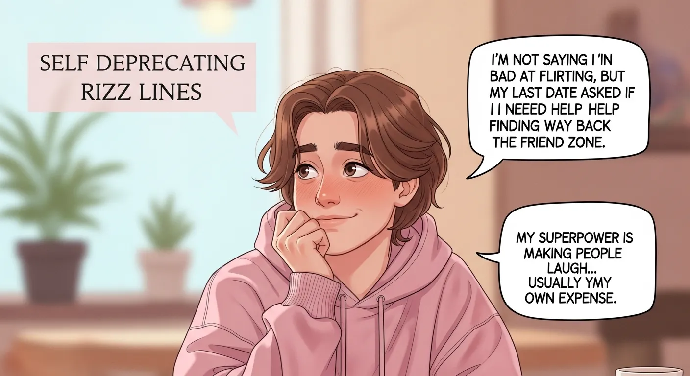 Self Deprecating Rizz Lines